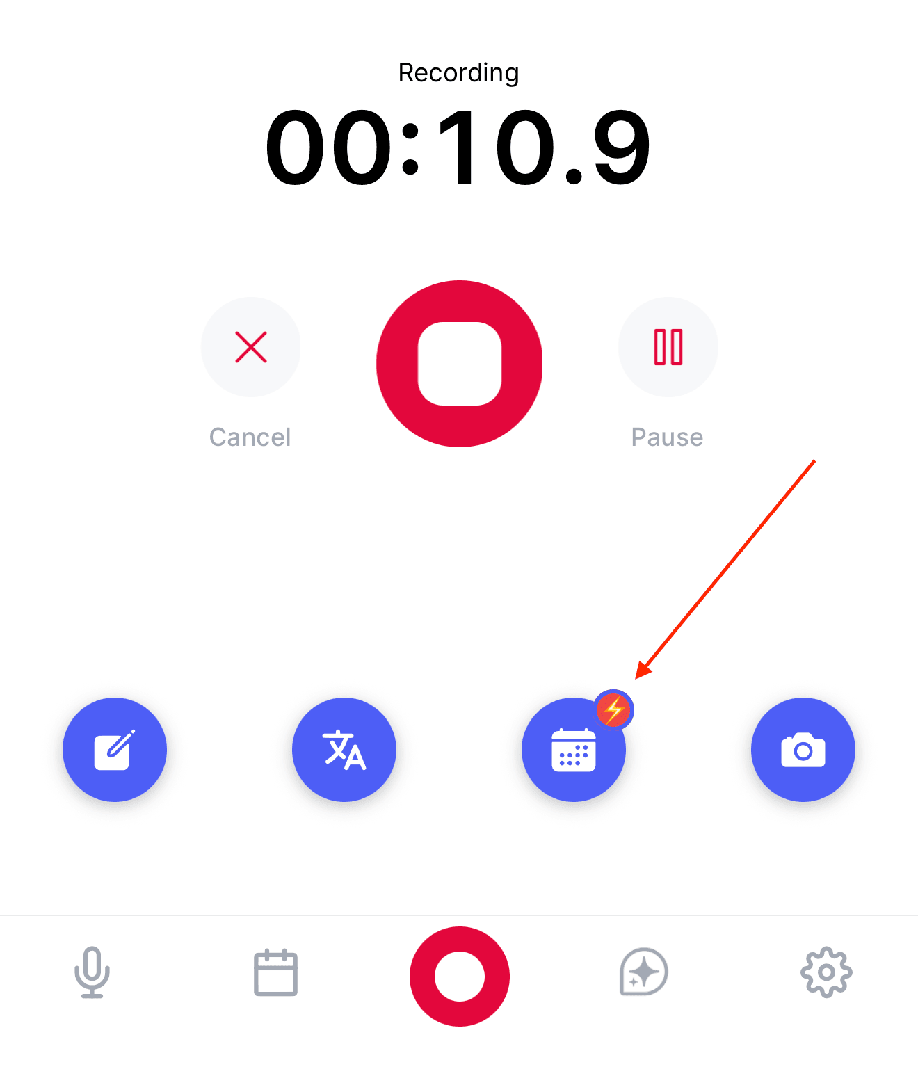 The Guests icon in the session tools row on the mobile recording screen